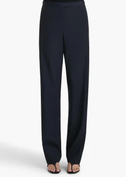 Khaite Leather|Pants-Borden Pant in Dark Navy