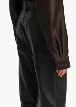 Khaite Pants|Leather-Callum Pant in Black Leather