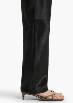 Khaite Pants|Leather-Callum Pant in Chocolate Haircalf