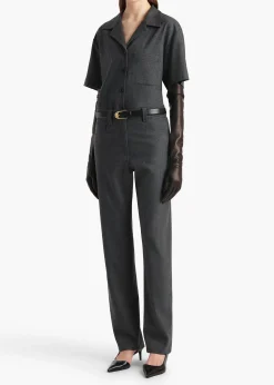Khaite Leather|Pants-Callum Pant in Storm