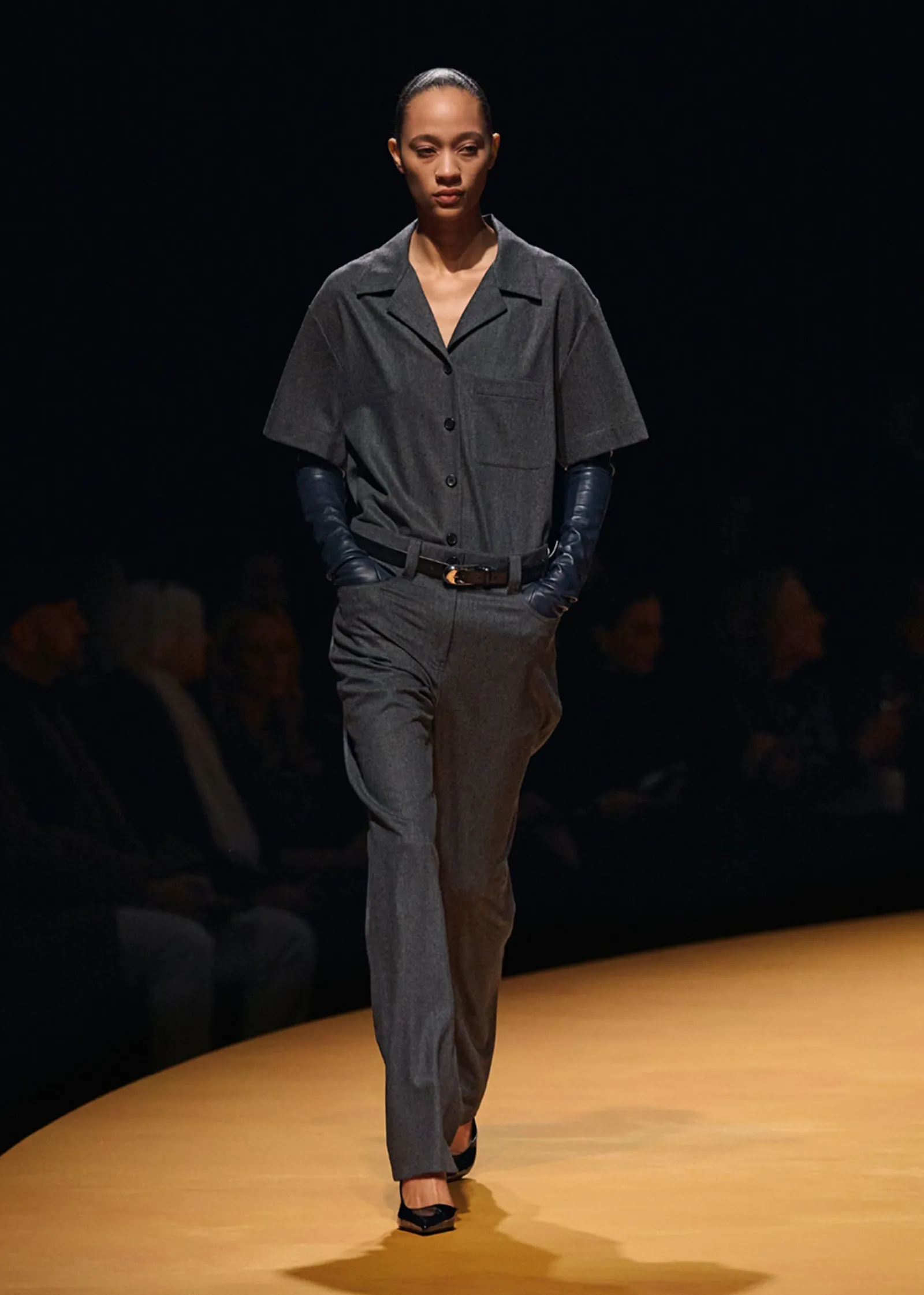 Khaite Leather|Pants-Callum Pant in Storm