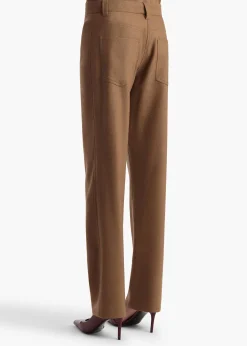 Khaite Leather|Pants-Callum Pant in Toffee