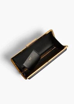 Khaite Evening-Casey Minaudiere in Midnight Lizard