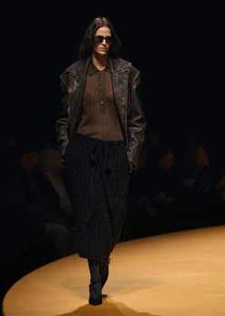 Khaite Leather|Jackets-Catalina Jacket in Black and Natural Distressed Leather