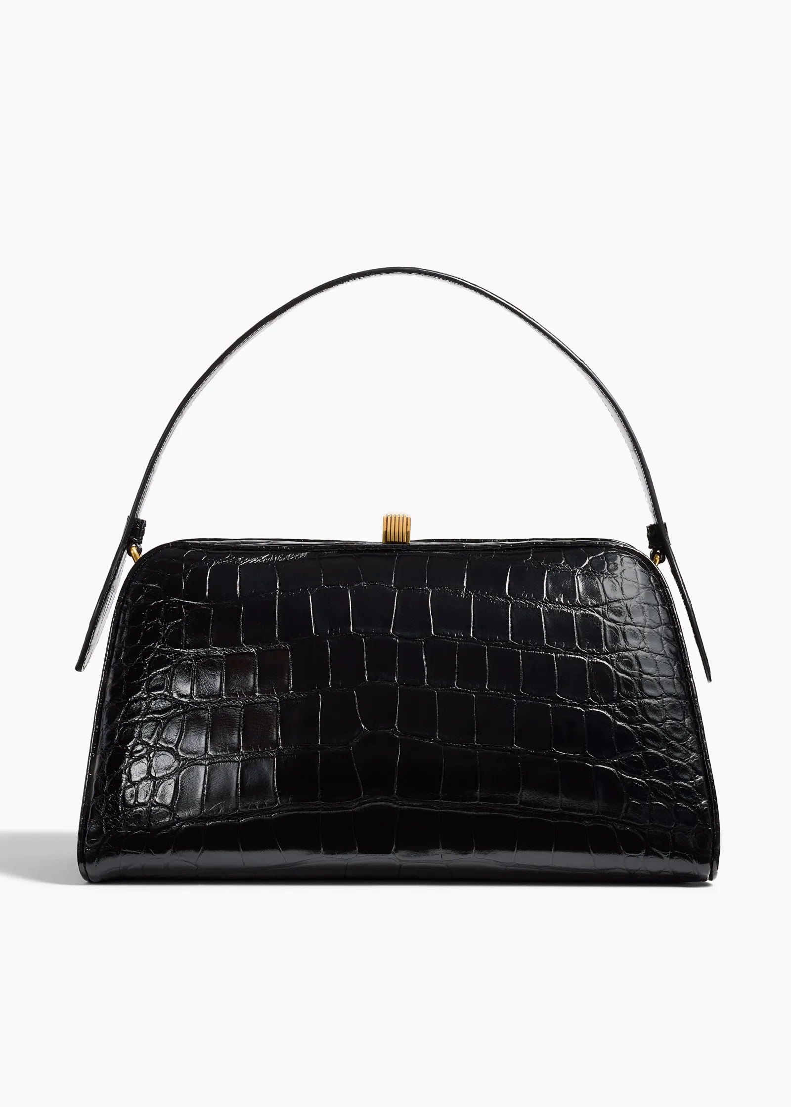 Khaite Top Handle-Cate Bag in Black Alligator