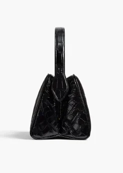 Khaite Top Handle-Cate Bag in Black Alligator