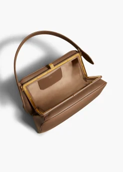 Khaite Top Handle-Cate Bag in Cedar Leather