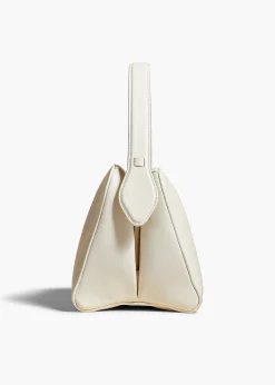 Khaite Top Handle-Cate Bag in Cream Leather