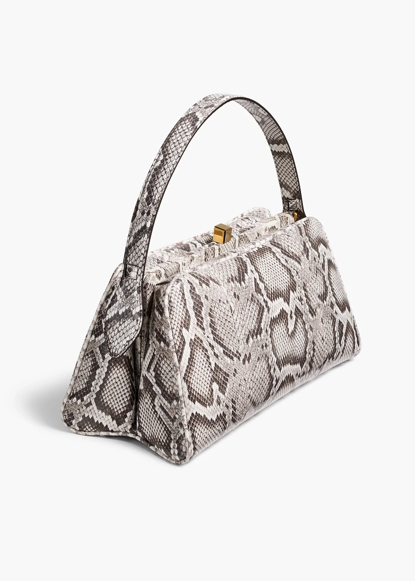 Khaite Top Handle-Cate Bag in Natural Python
