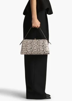 Khaite Top Handle-Cate Bag in Natural Python