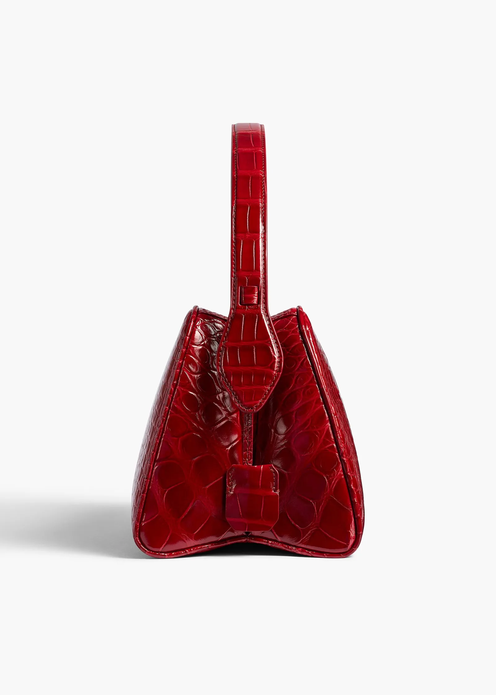 Khaite Top Handle-Cate Bag in Ruby Alligator