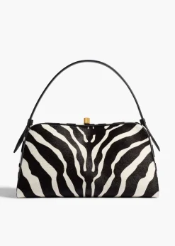 Khaite Top Handle-Cate Bag in Zebra Print Haircalf