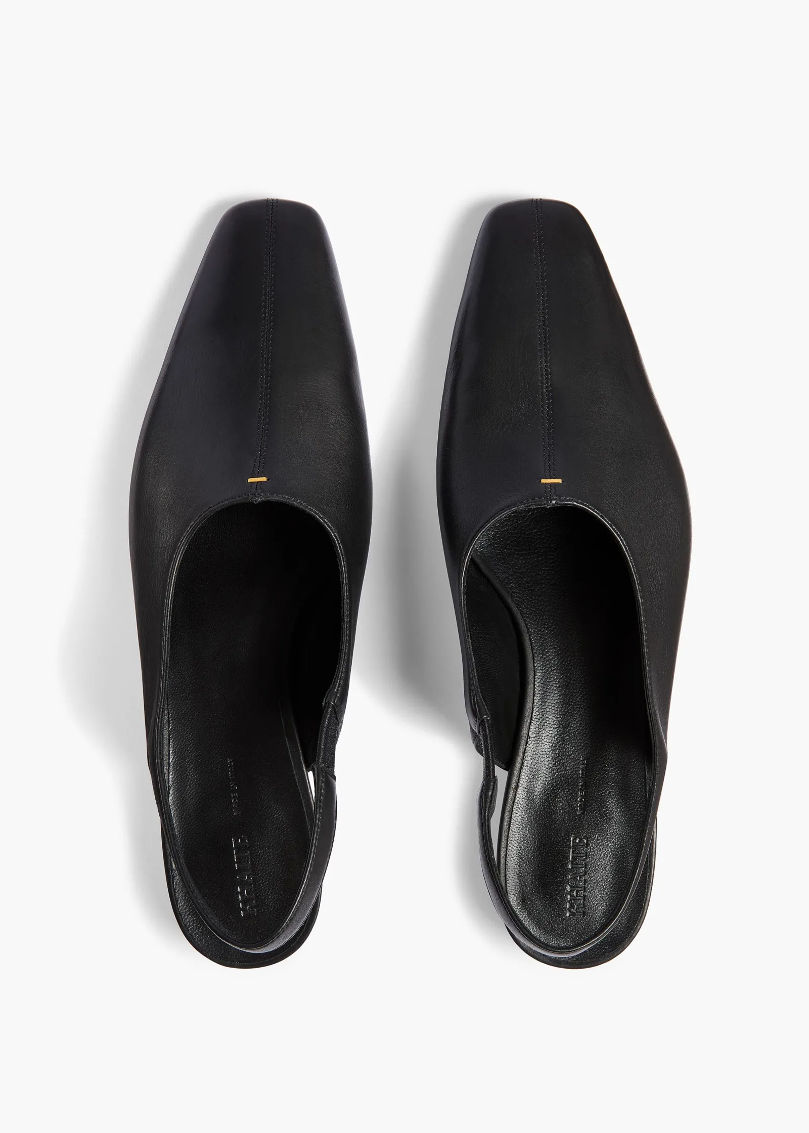Khaite Flats|Sandals-Cecilia Slingback Flat in Black Pebbled Leather