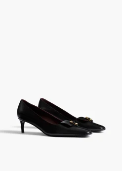Khaite Pumps-Celia Pocket Pump in Black Vintage Calf Leather