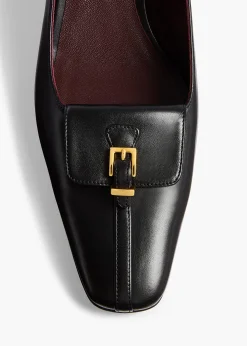 Khaite Pumps-Celia Pocket Pump in Black Vintage Calf Leather