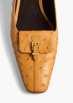 Khaite Pumps-Celia Pocket Pump in Chestnut Ostrich