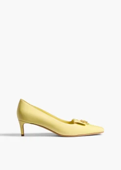 Khaite Pumps-Celia Pocket Pump in Pale Yellow Vintage Calf Leather