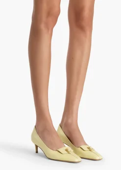 Khaite Pumps-Celia Pocket Pump in Pale Yellow Vintage Calf Leather