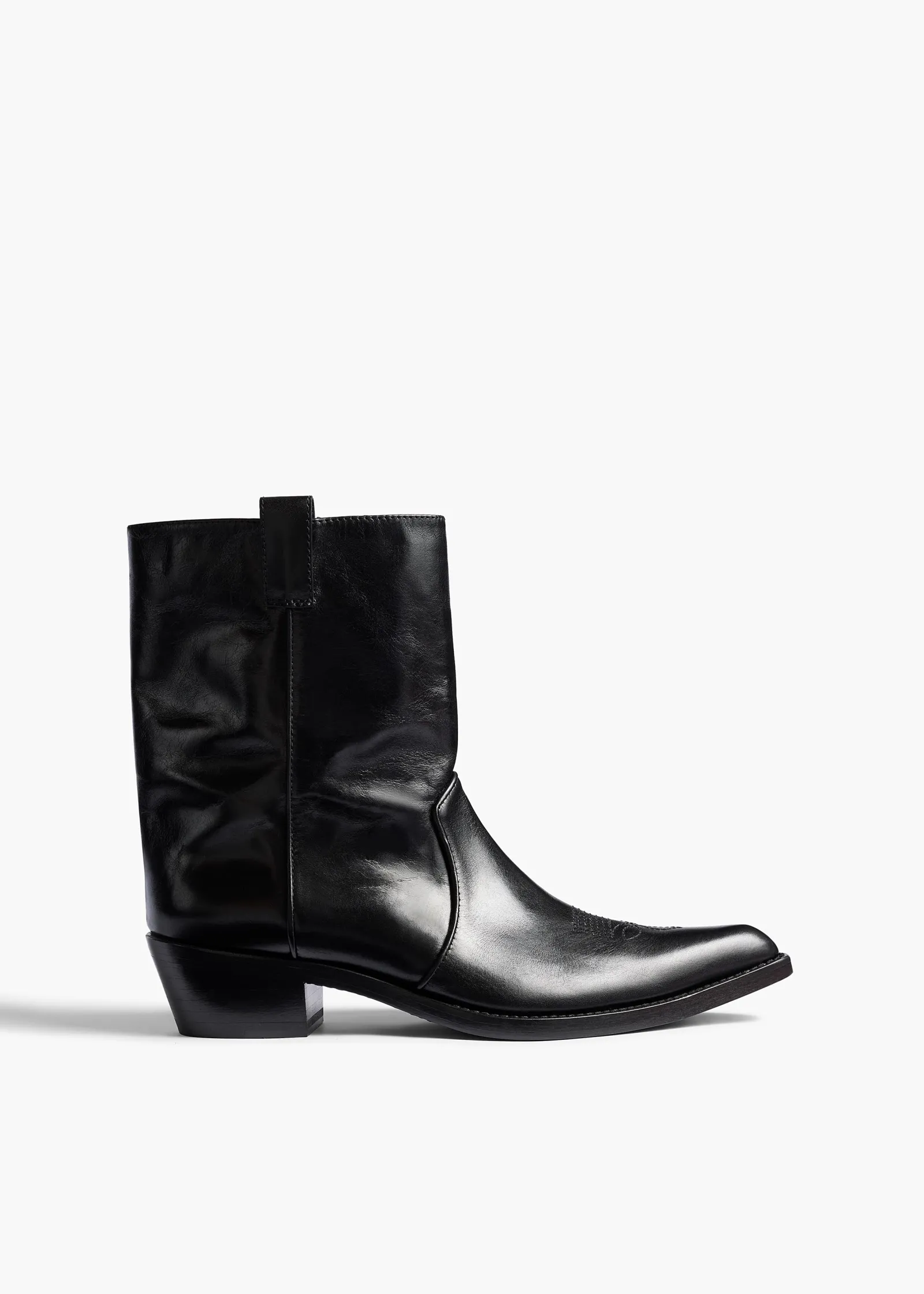 Khaite Boots-Clive Ankle Boot in Black Leather