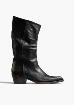 Khaite Boots-Clive Boot in Black Leather