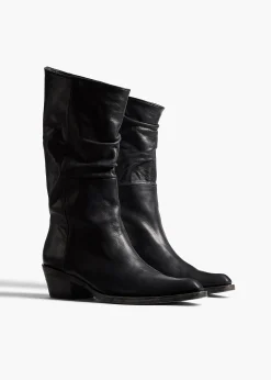 Khaite Boots-Clive Boot in Black Leather