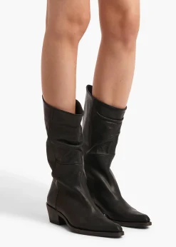 Khaite Boots-Clive Boot in Black Leather
