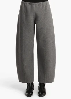 Khaite Leather|Pants-Clover Pant in Grey Melange