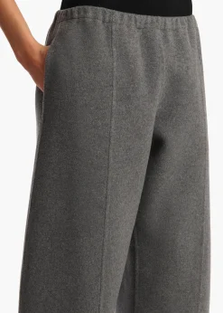 Khaite Leather|Pants-Clover Pant in Grey Melange