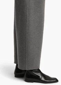 Khaite Leather|Pants-Clover Pant in Grey Melange