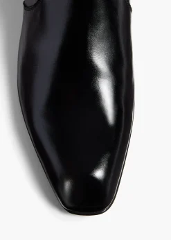 Khaite Boots-Colt Over-the-Knee Boot in Black Glazed Leather