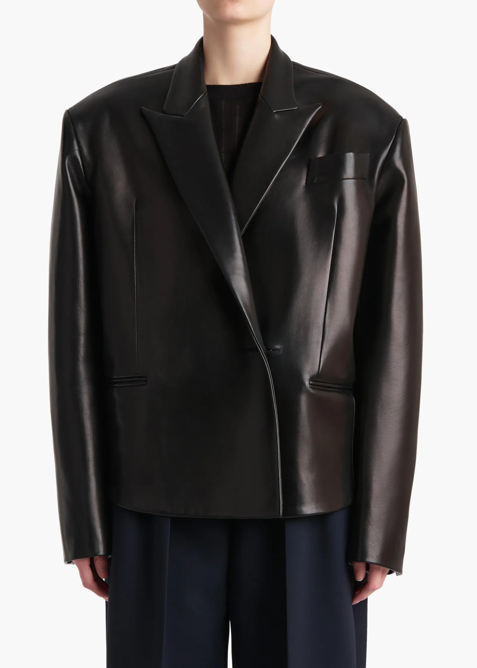 Khaite Leather|Outerwear & Coats-Comair Jacket in Black Leather