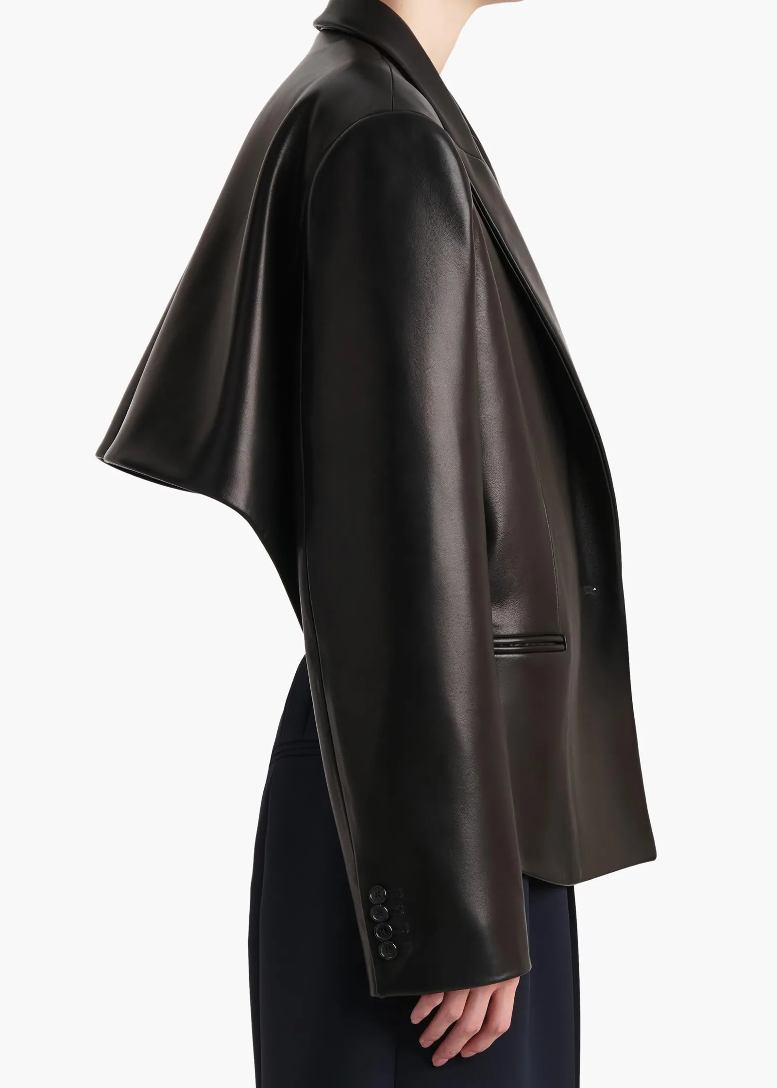 Khaite Leather|Outerwear & Coats-Comair Jacket in Black Leather