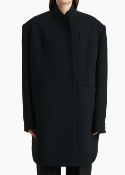 Khaite Leather|Outerwear & Coats-Comelle Coat in Black