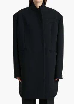 Khaite Leather|Outerwear & Coats-Comelle Coat in Black