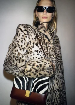 Khaite Leather|Outerwear & Coats-Comelle Coat in Leopard Print Lapin
