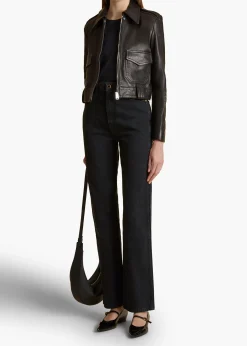 Khaite Leather|Jackets-Cordelia Jacket in Black Leather