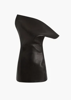 Khaite Leather|Shirts & Tops-Corinne Top in Black Leather