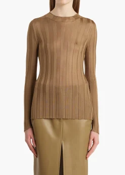 Khaite Shirts & Tops-Cosette Top in Carob