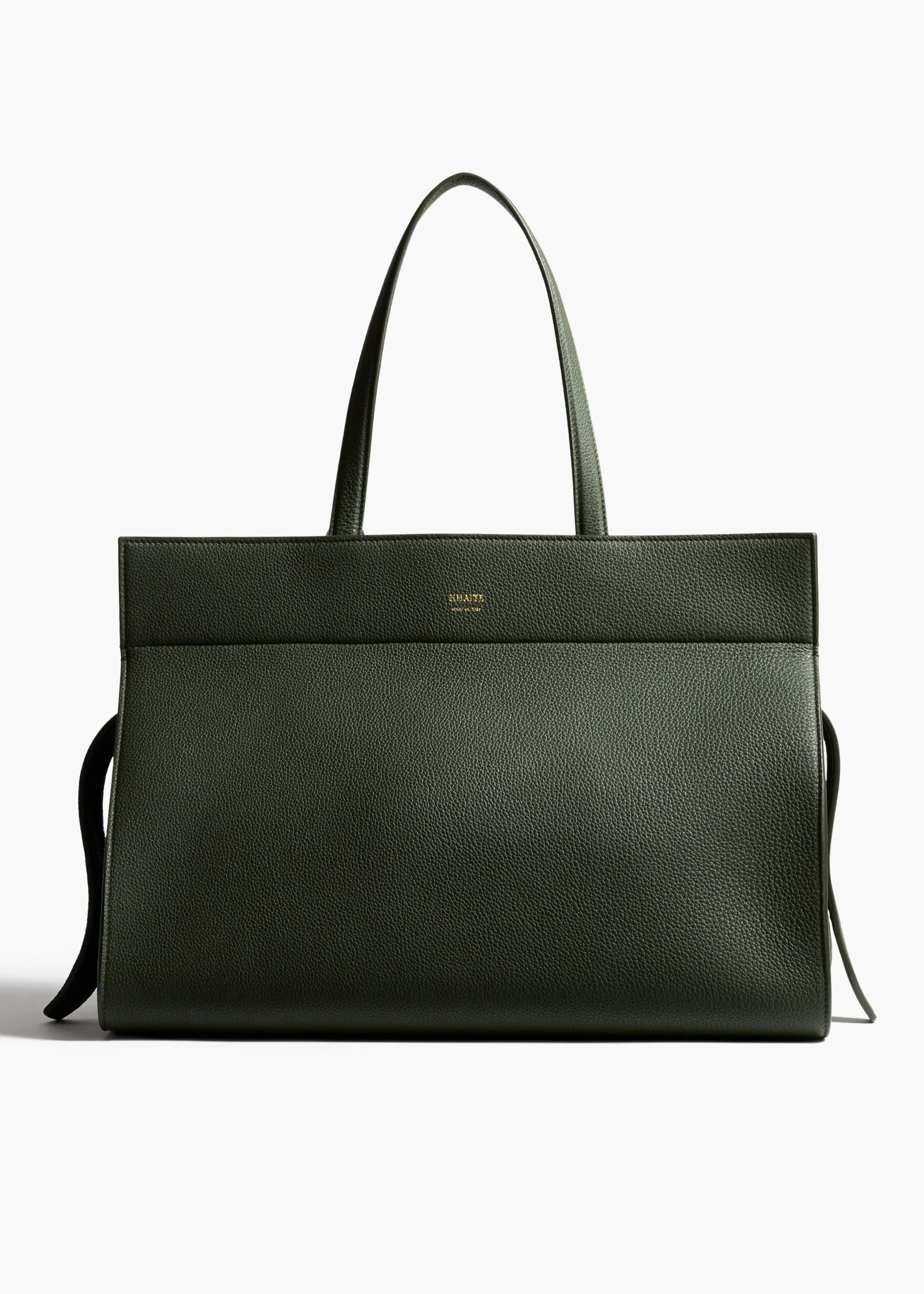Khaite Totes|Top Handle-Crosby Bag in Bottle Green Pebbled Leather
