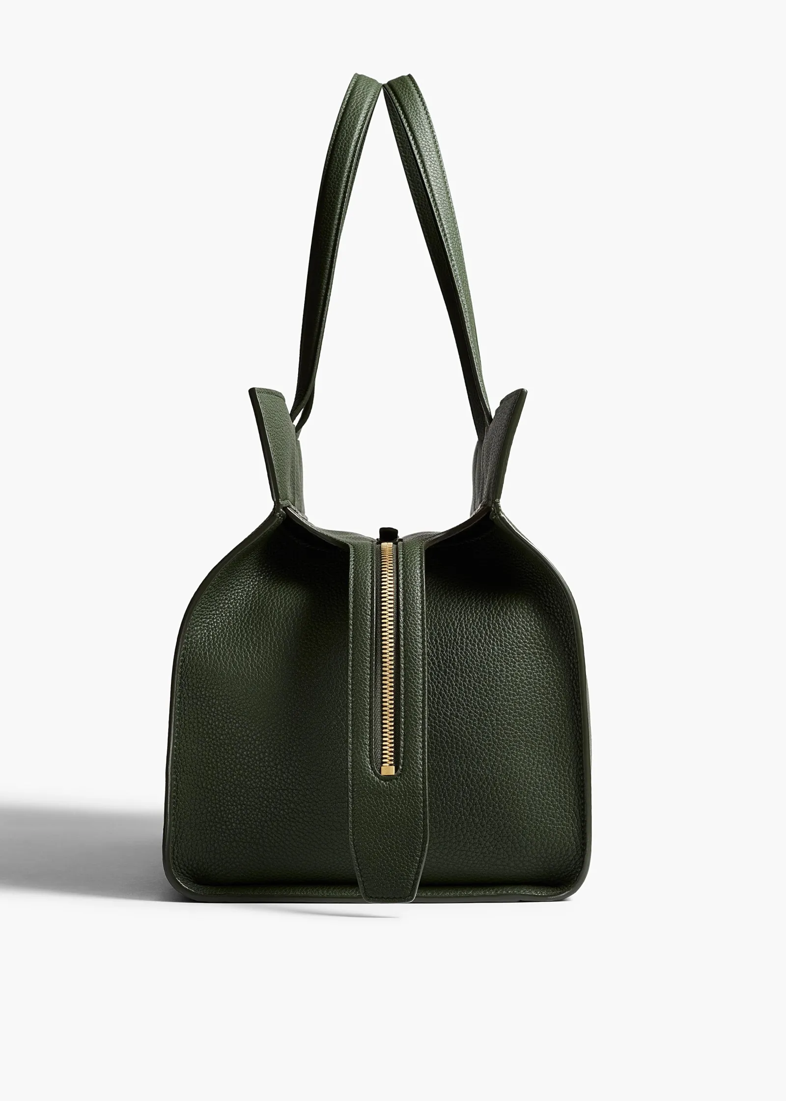 Khaite Totes|Top Handle-Crosby Bag in Bottle Green Pebbled Leather