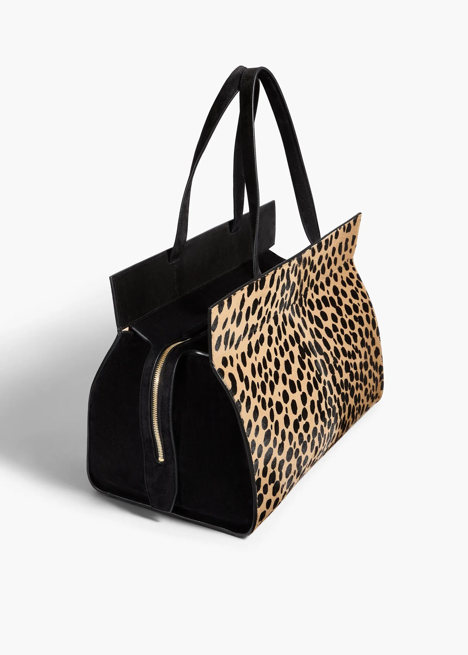 Khaite Top Handle|Totes-Crosby Bag in Hyena Print Haircalf