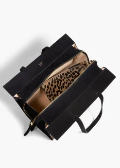 Khaite Top Handle|Totes-Crosby Bag in Hyena Print Haircalf