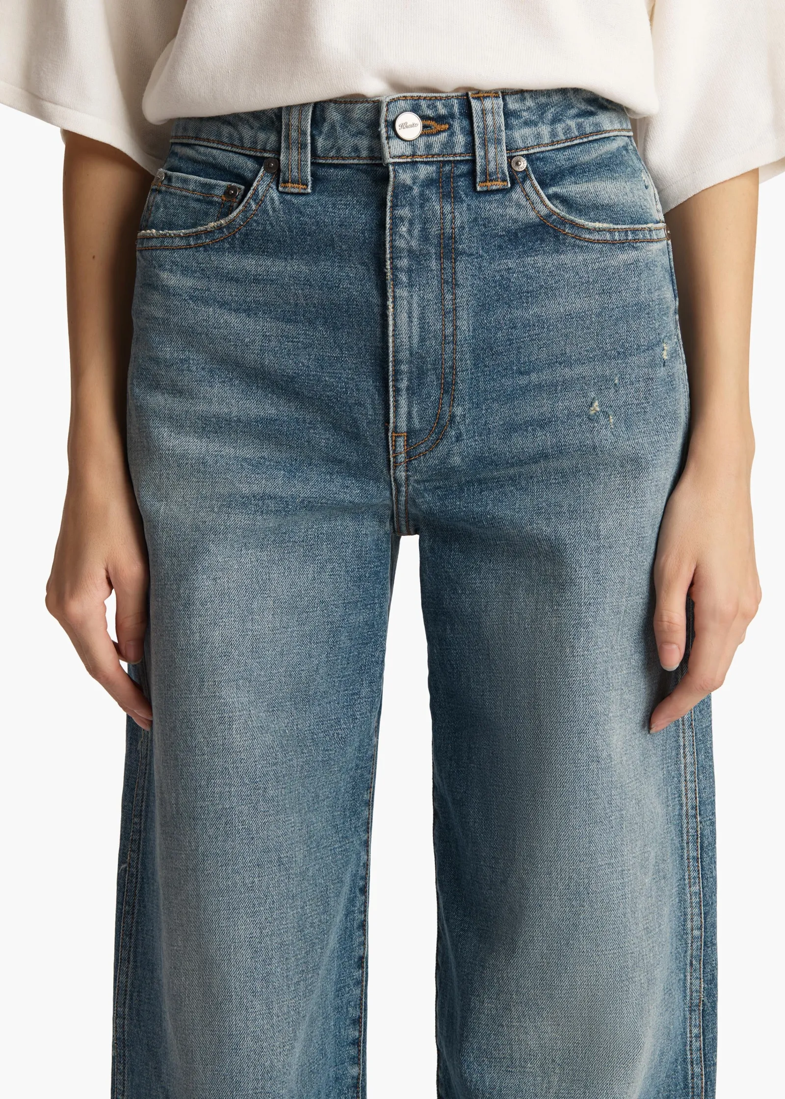 Khaite Dane-Dane Stretch Jean in Heath