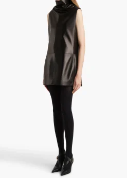 Khaite Dresses|Leather-Daria Dress in Black Leather