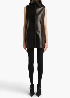 Khaite Dresses|Leather-Daria Dress in Black Leather