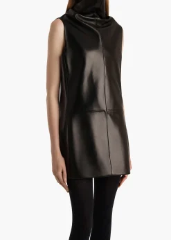 Khaite Dresses|Leather-Daria Dress in Black Leather