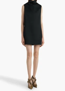 Khaite Leather|Dresses-Daria Dress in Black Satin