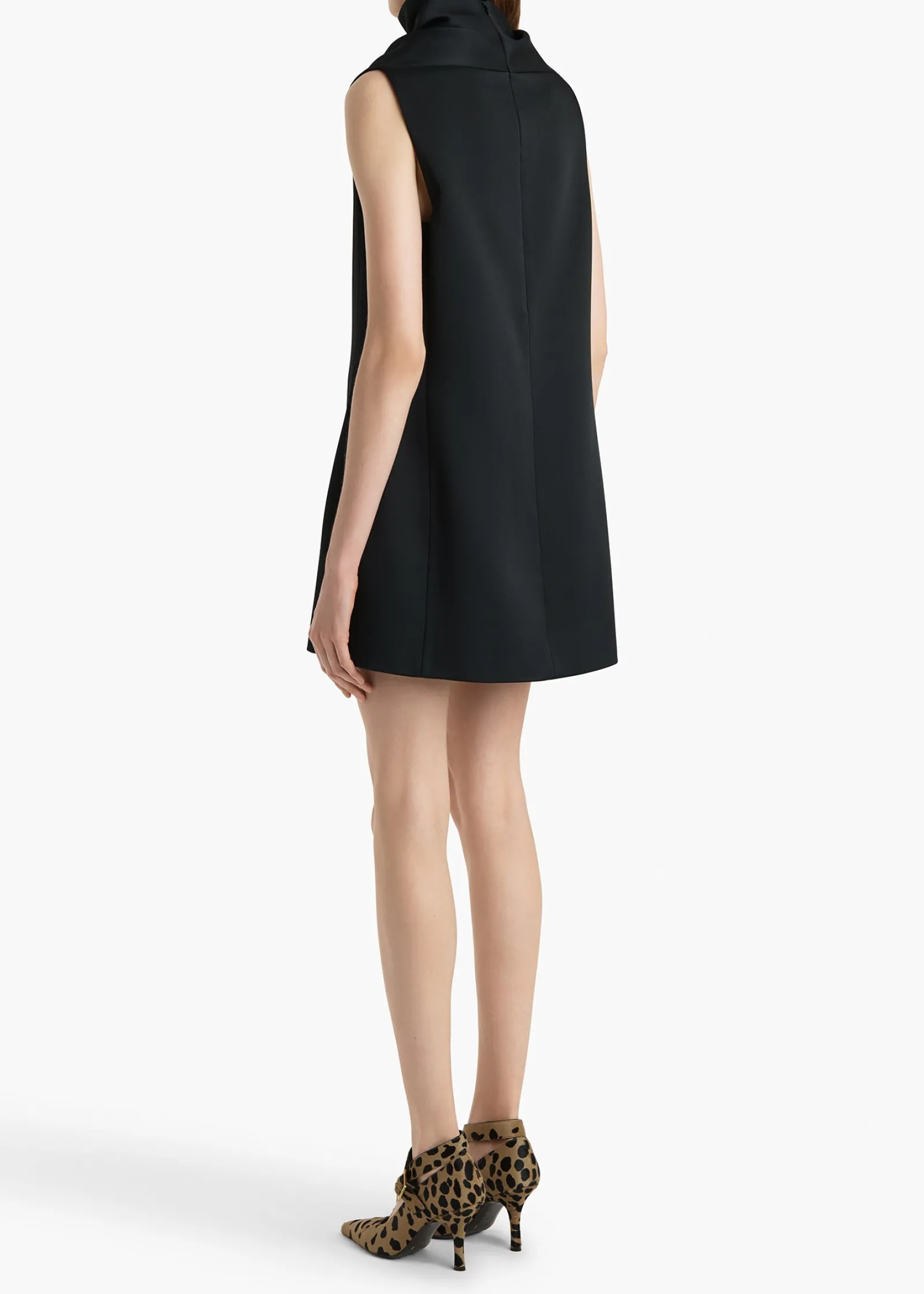 Khaite Leather|Dresses-Daria Dress in Black Satin