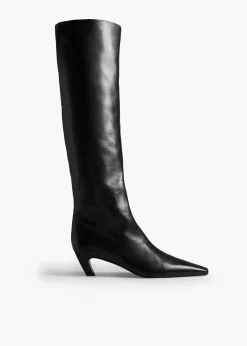 Khaite Boots-Davis Boot in Black Leather