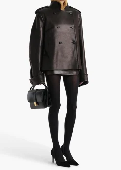 Khaite Leather|Outerwear & Coats-Dean Jacket in Black Leather with Shearling